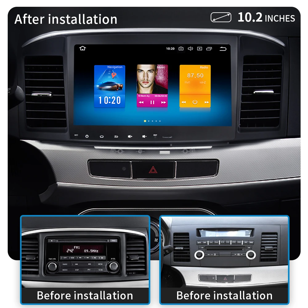 Dasaita 10," Android 9,0 Автомобильный gps плеер для Mitsubishi Lancer 10 EVO с 4G+ 32G Восьмиядерный Авто Стерео Navi Радио мультимедиа