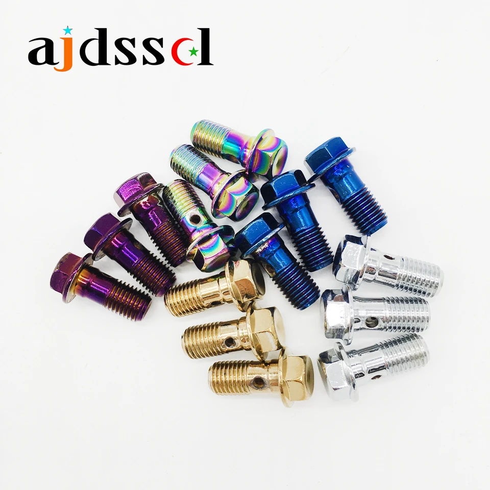 

M10*1.25 M10*1.0 Universal Colorful Motorcycle Brake Tubing Screws Banjo screws Motorcycle brake Caliper Oil Nozzle Oil screws