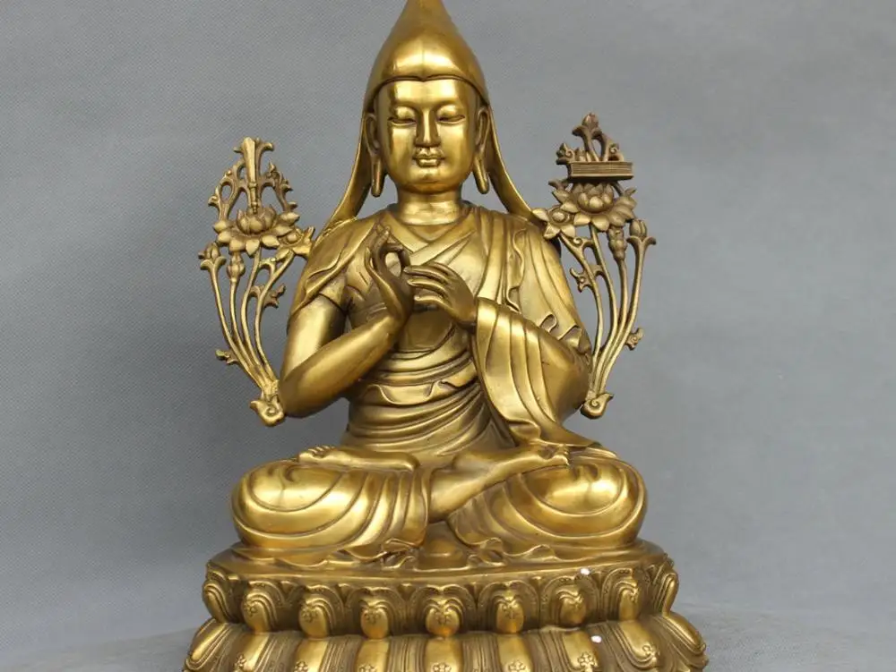 13 дюймов Китай тибетский буддизм бронзовый tsongkhкак Guru статуя монаха Будды (выбор