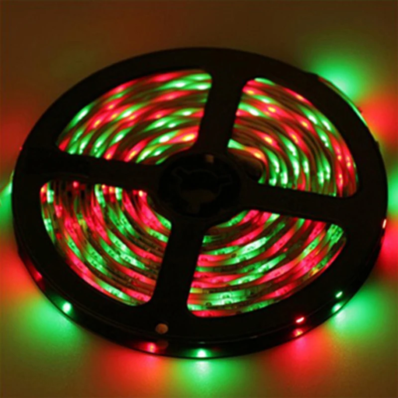 Цветная (RGB) 300 светодиодный полосы света RGB 5 м 60 Светодиодный s/m SMD2835 DC12V SMD3528 гибкая