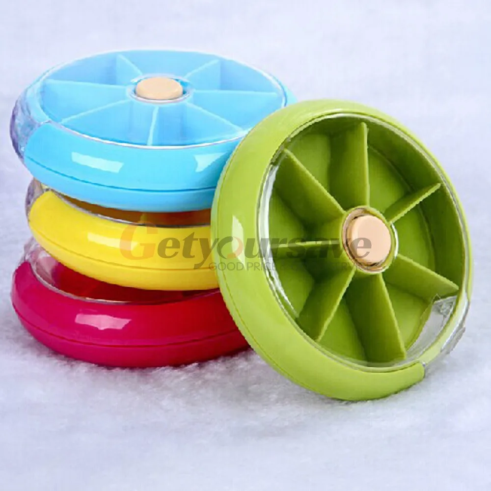 2016 Новый Еженедельный вращающийся пиллбокс дорожный кейс для таблеток