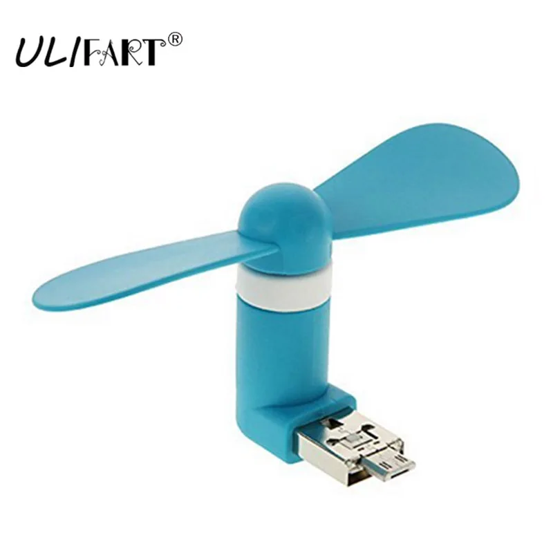 Мини вентилятор 2 в 1 Micro/USB OTG маленький портативный вращающийся кулер USB