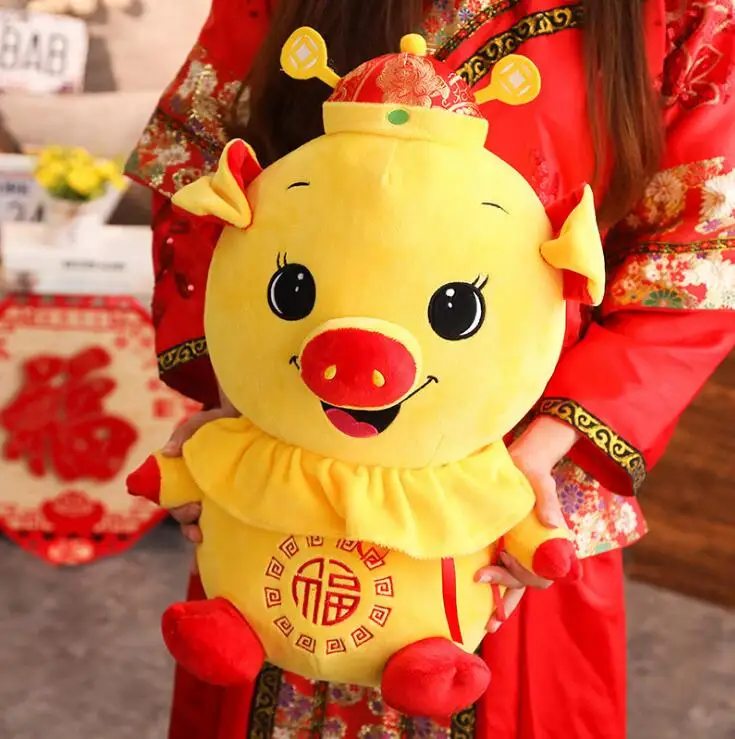 2019 год свиньи китайский талисман Свинья плюшевая Мягкие игрушки мягкие милые