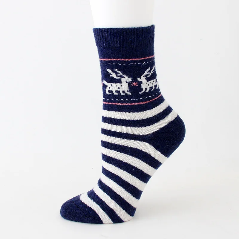 Deer cat adult retro thick wool socks Fashion women striped sock wild Spring autumn winter warm woman | Женская одежда