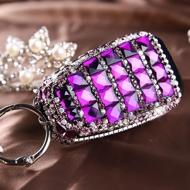 Роскошный Алмазный блестящий чехол для автомобильного ключа защитный держатель
