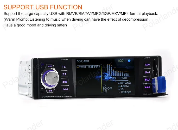 1 din 4 дюймов TFT экран автомобиля Радио Bluetooth 2 0 FM/USB/SD/AUX авто радио Кассетный