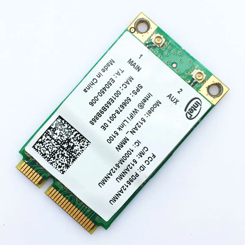Intel 512AN_MMW 5100 AGN Dual Band 300Mbps Mini PCI-E Card (802.11a/b/g/n) Wireless WiFi Link - HP 6535b 6730b, Part# 506678-001 image 2