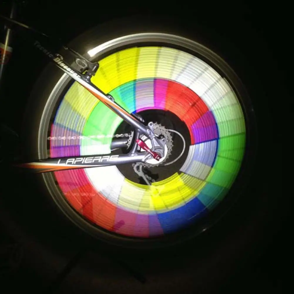 

12pcs Bicycle Colorful Reflective Stickers Bicycle Night Reflective Spokes Stickers Bicycle Waterproof Spoke Stickers