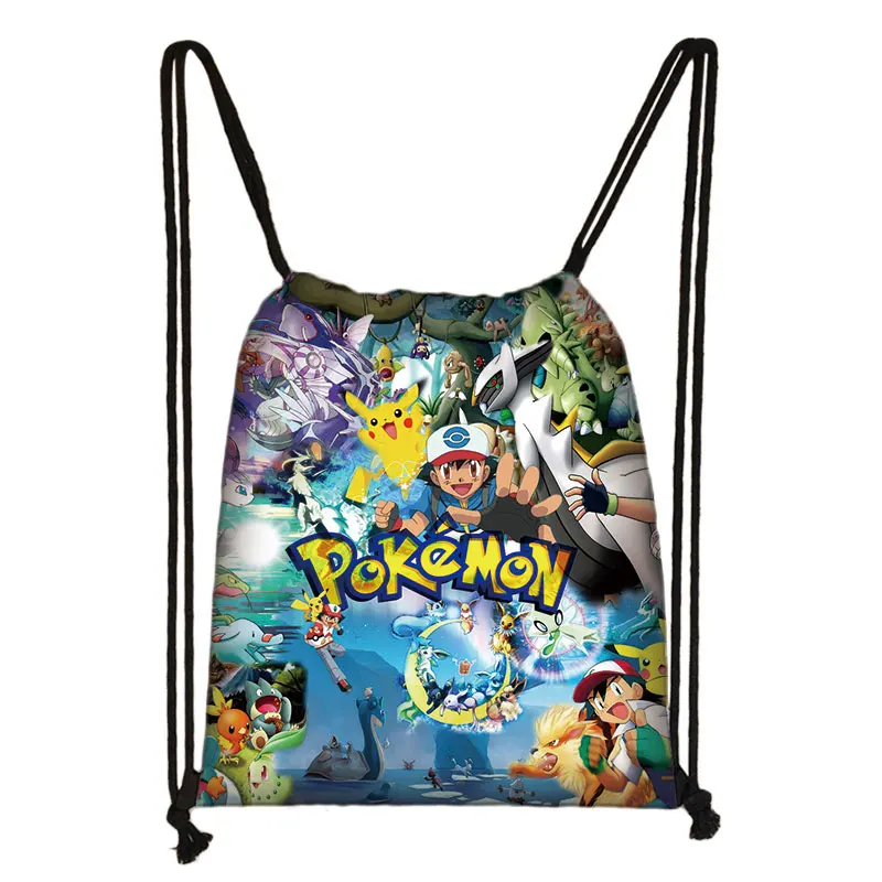 007 Покемон хаунтер Eevee Bulbasaur 3D мультфильм рюкзак мешок с кулиской Повседневная обувь для мальчиков и девочек рюкзак на шнурке сумки - Цвет: 007