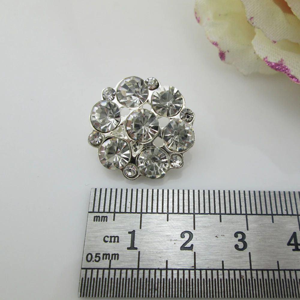 (BT119 22 мм) 50 X круглые металлические украшения из страз|button child|button leftbutton pin |