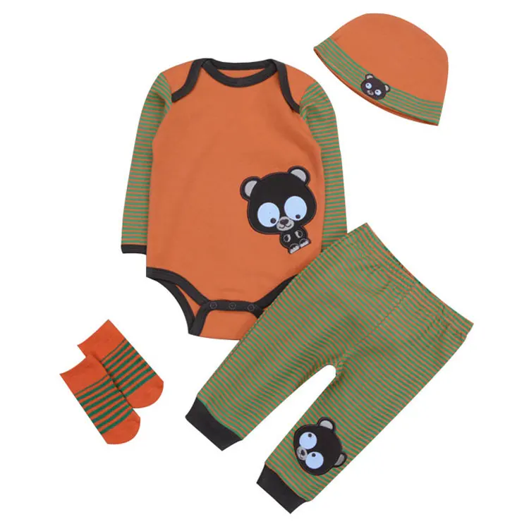 Kiddiezoom/одежда для малышей комбинезон с длинными рукавами + брюки шапка носки
