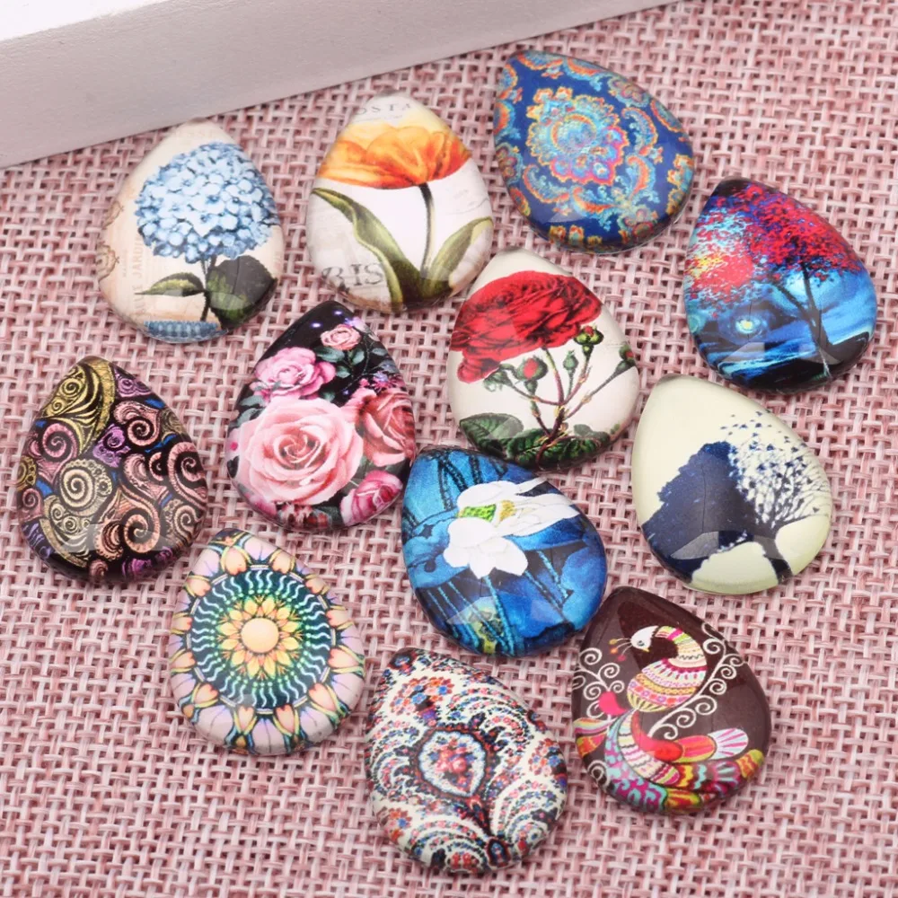 20 шт. стеклянный кабошон 18 х25 мм|jewelry making accessories|making accessoriesglass cabochon |