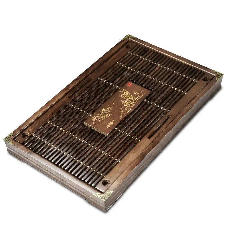 

53.5*33.5*5cm Tea tray simple small tea tray solid wood tea tray drainage water kung fu tea factory manufacturers wholesale