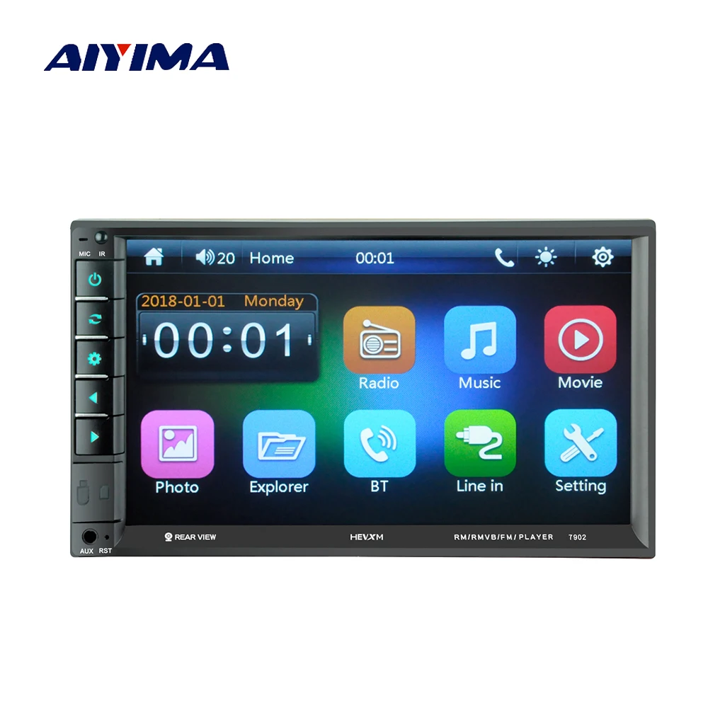 AIYIMA 7 &quotСенсорный экран HD цифровой Дисплей 2 Din Bluetooth Автомобильный