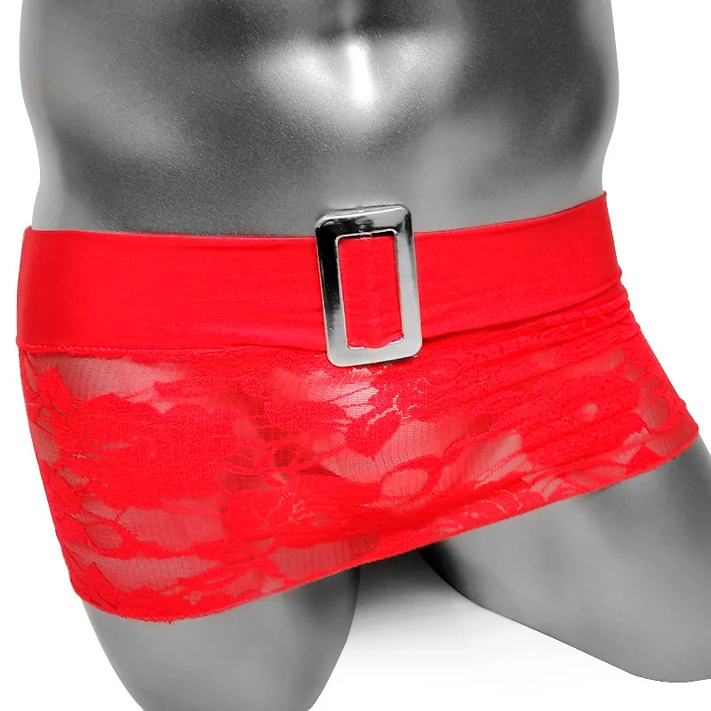 Цветочный кружевной юбкой трусики для Сисси Для мужчин Sexy Тонкий белье нижнее