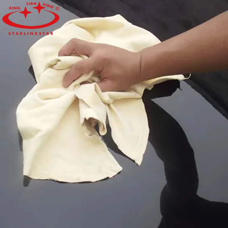 Полотенце из натуральной замши для чистки автомобиля впитывающее полотенце