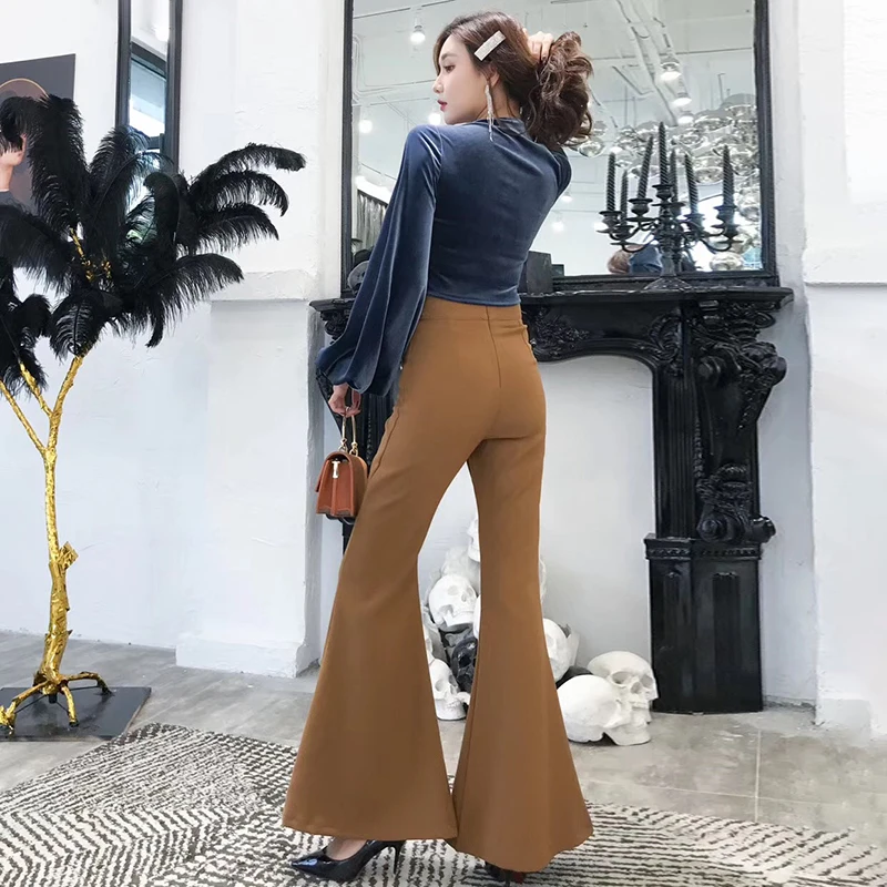 TWOTWINSTYLE велюровые Короткие топы женские тонкие пышные с длинным рукавом необычный воротник женские футболки сексуальная модная одежда осень