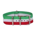 Ремешок для часов мужскойженский, модный браслет с пряжкой, цвет зеленыйкрасныйбелый, 20 мм