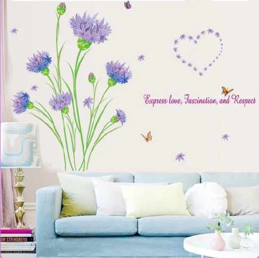 Гвоздика дома Наклейки на стены для спальни гостиной Wall Art Большой этикета 60*90 см