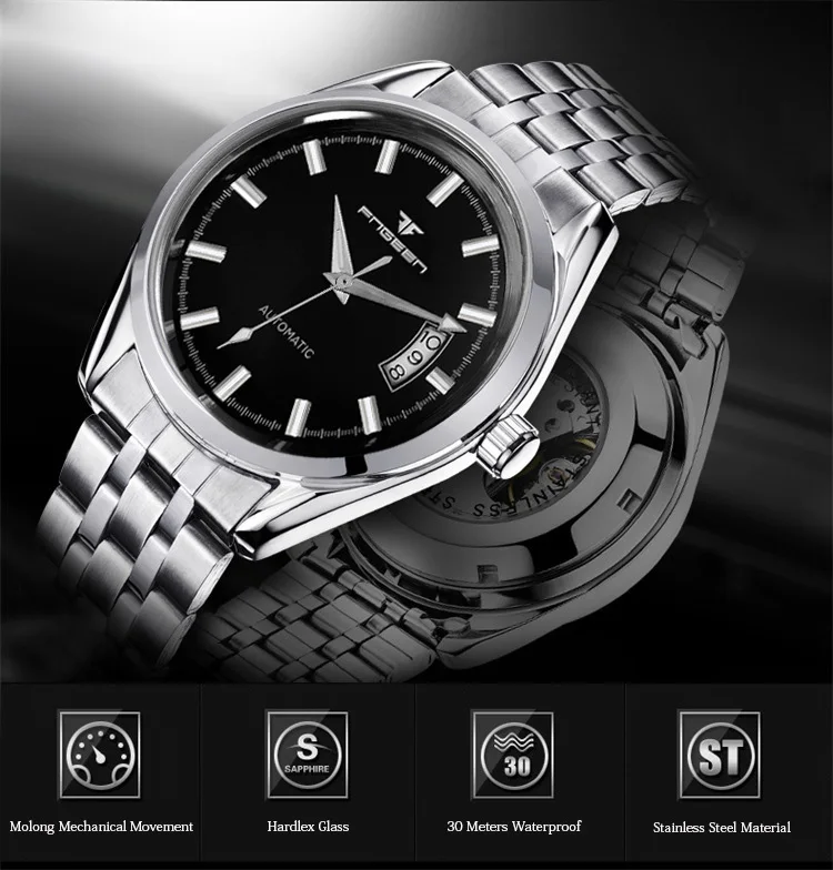 Автоматическая часы Мужские механические мужские с секторным календарем Дата