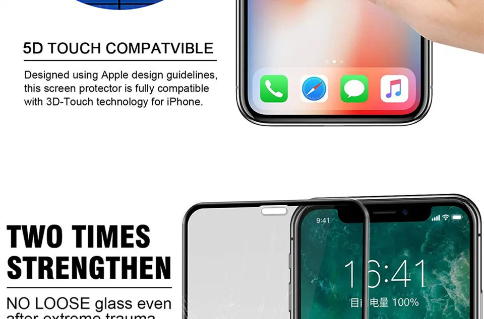 BSLIUFANG полное покрытие закаленное стекло для iPhone 7 6 8 Plus 5D закругленные края Защитная пленка для экрана для iPhone X XR XS Max 6s