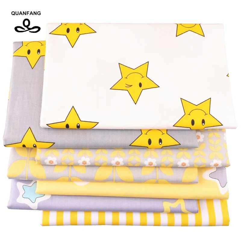 QUANFANG Star & Flower Серия набивная саржевая хлопковая ткань для шитья стеганая детские