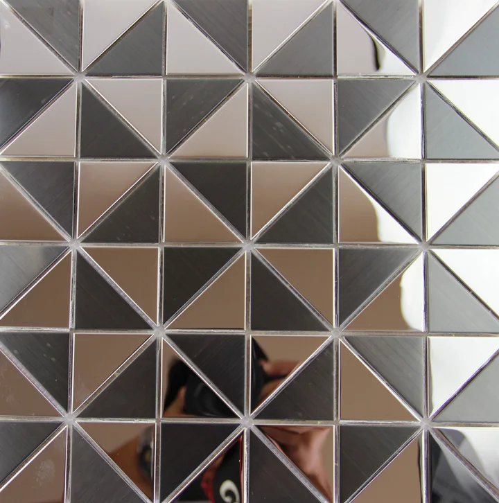 Треугольная металлическая мозаичная плитка из нержавеющей стали кухонный фон