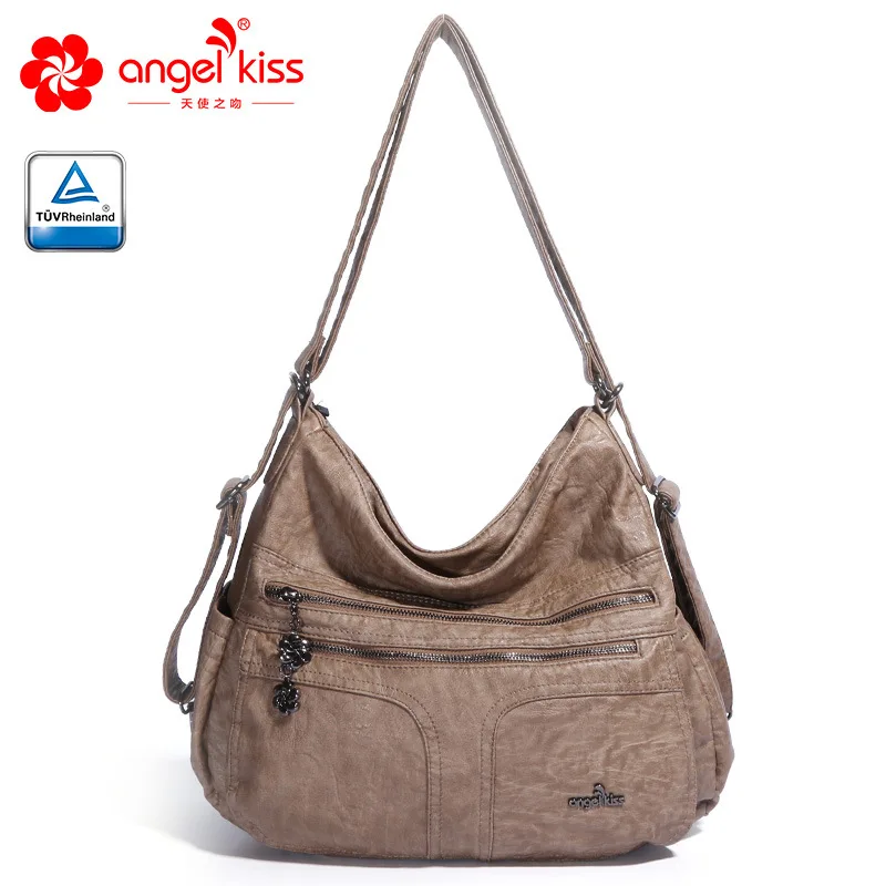 Khaki Angelkiss подлинный бренд Европа и США модная большая сумка на плечо диагональ посылка Для женщин Мягкий Искусственная кожа - Цвет: Khaki