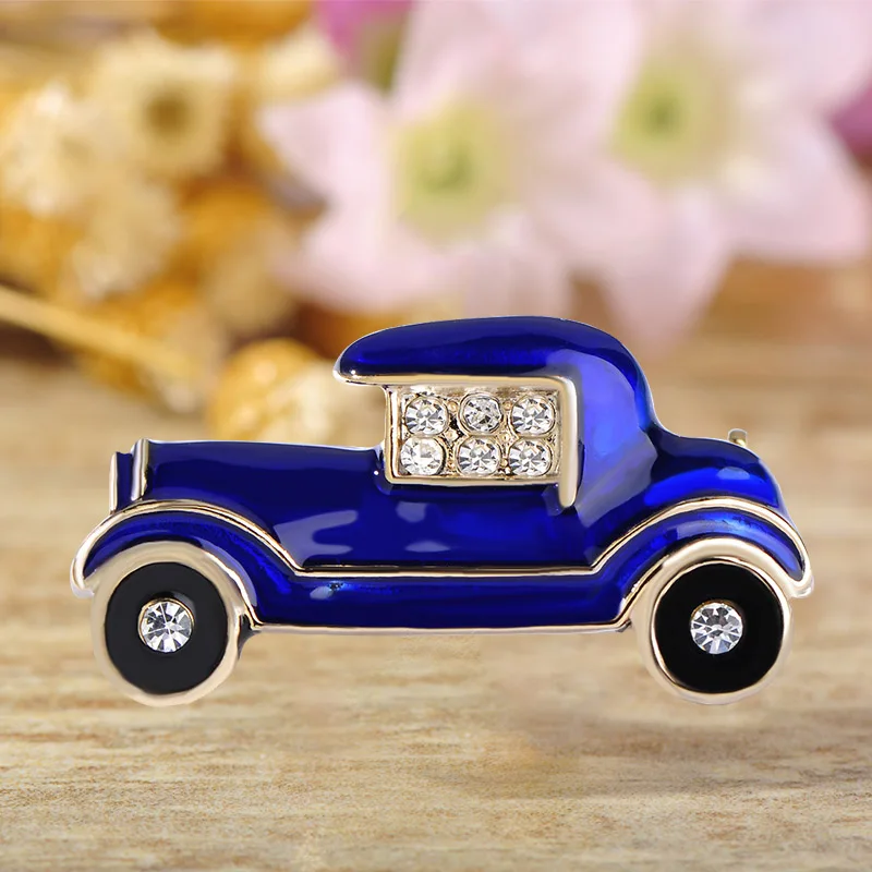 Funmor эмаль броши в виде машин Кристалл Сплав корсаж воротник костюм зажимы для