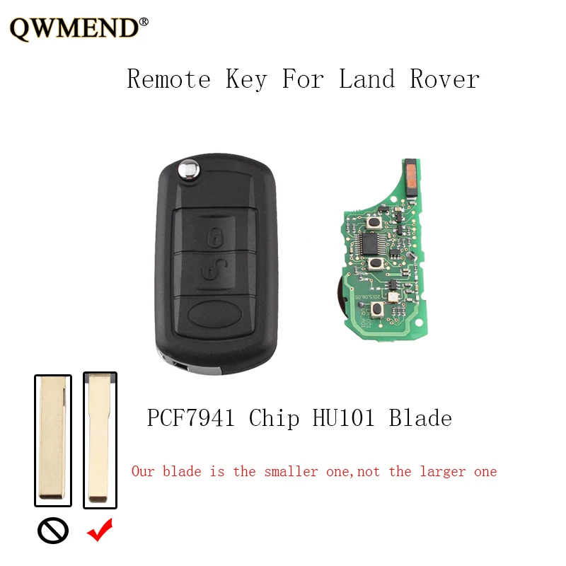 QWMEND 3 кнопки 433 МГц Автомобильный полный дистанционный брелок для Land Rover Discovery LR3