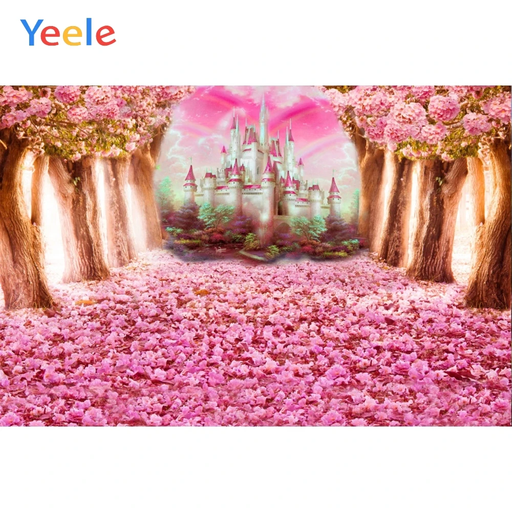 Фоны для фотосъемки Yeele с изображением сказочного леса дерева цветов замка