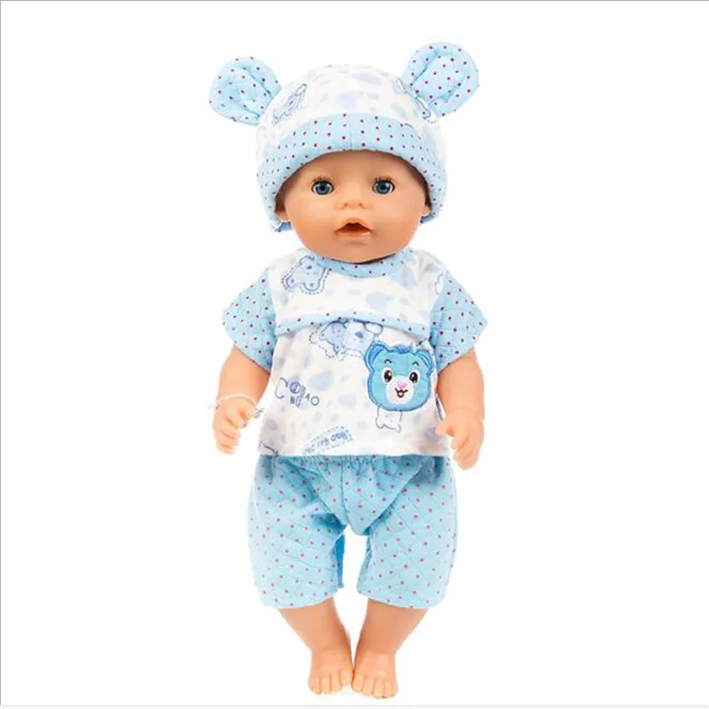 Born Baby Fit 18 дюймов 43 см кукольная одежда три голубого кролика Синий Кролик Лягушка синий Bea кукла аксессуары для ребенка подарок на день рождения