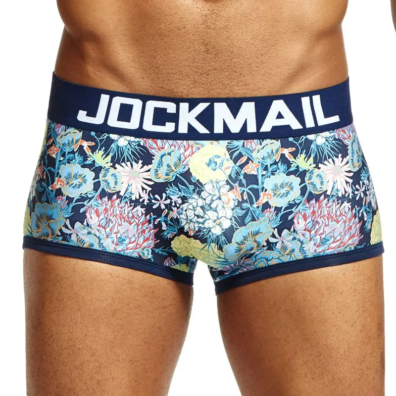 As shown JOCKMAIL Брендовое Мужское нижнее белье боксеры цветочный принт calzoncillos hombre calcinha cueca боксеры masculina Трусики Шорты Гей Нижнее белье - Цвет: As shown