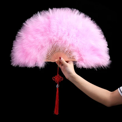 HQ-Pink 2 шт много утолщаются пушистые складные Marabou свадьба свадебный душ реквизит для фото вечеринок перо ручные вентиляторы - Цвет: HQ-Pink