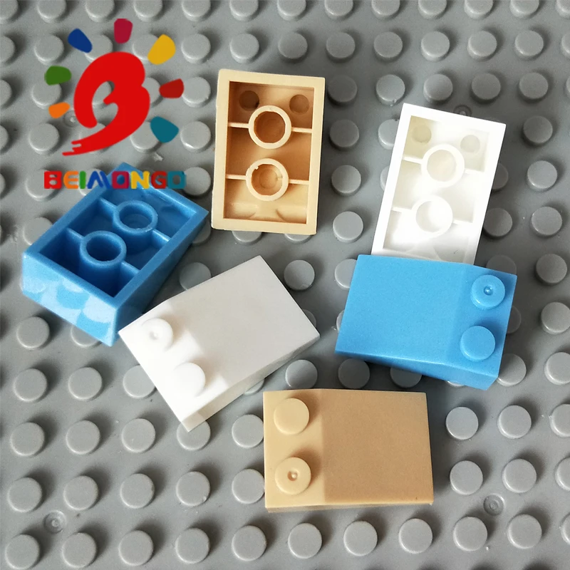 Бесплатная доставка! BEIMONGO строительные блоки черепица 2x3 Наклонный кирпич 25 100 шт