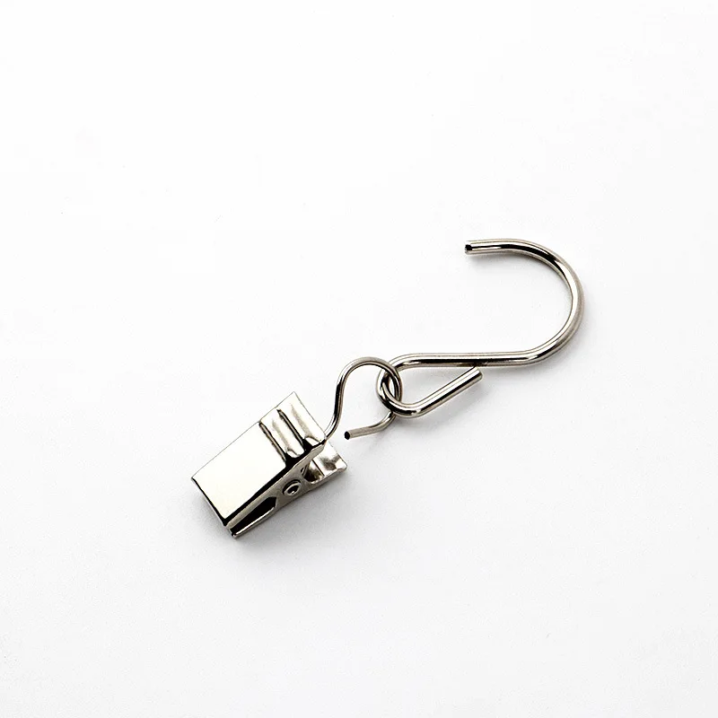 

Movable Stainless Steel S Hook Curtain Clips Window Shower Curtain Rings Clamps 1000pcs
