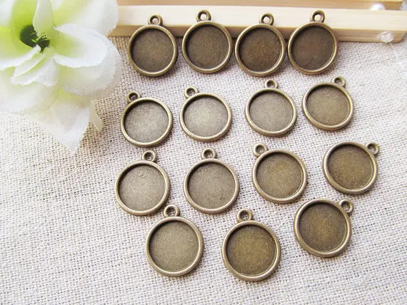 100 шт античное серебро/античная бронза круглая рамка базовой настройки лоток