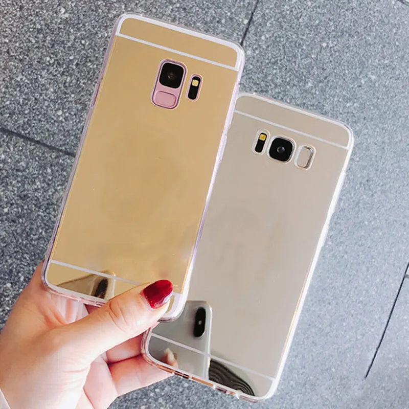Оригинальный зеркальный Мягкий чехол из ТПУ для Samsung A6 A8 2018 A3 A5 J3 J4 J5 J6 J7 J8 Plus 2017 S8 S9
