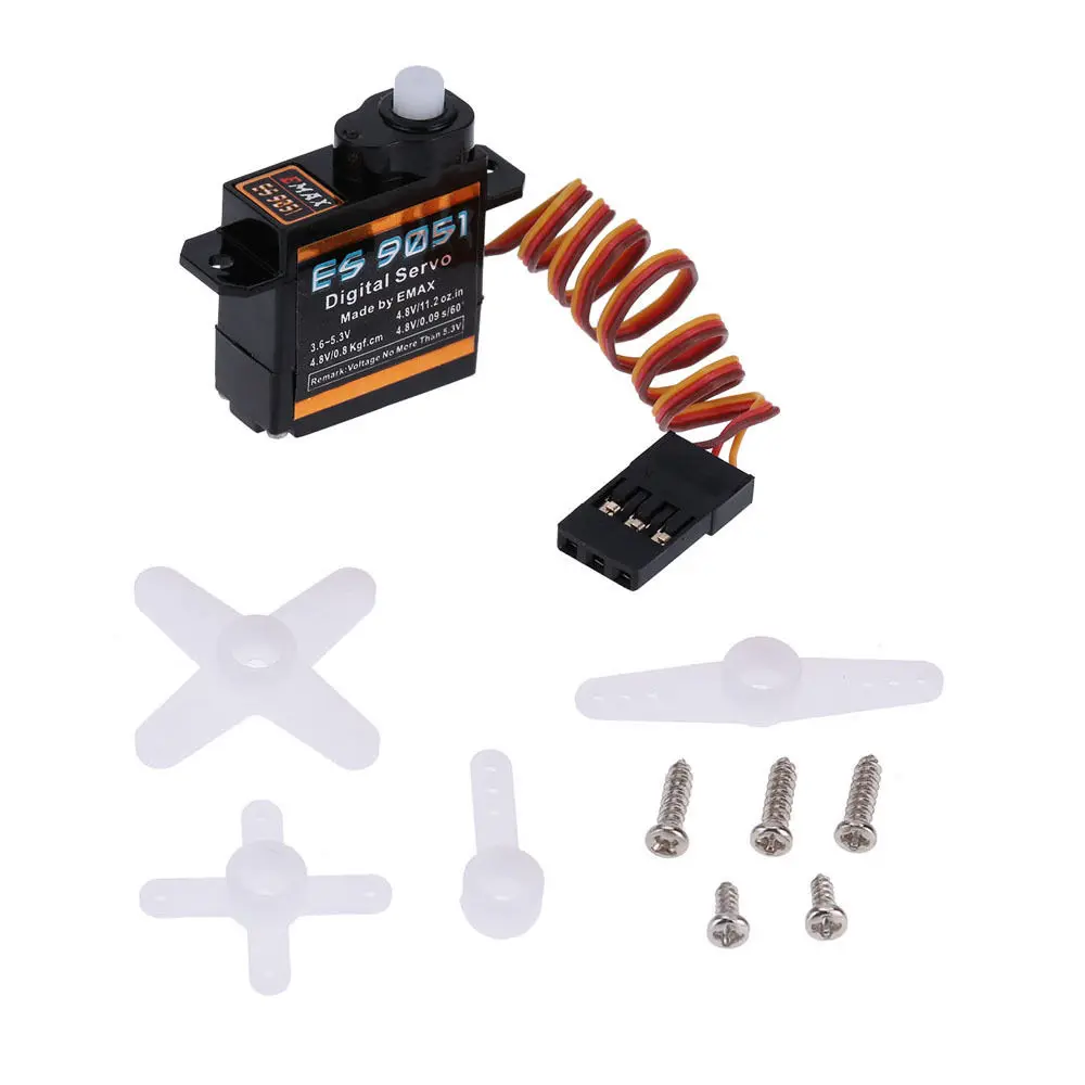 4 шт. EMAX ES9051 3g пластиковый цифровой микро сервопривод для радиоуправляемого