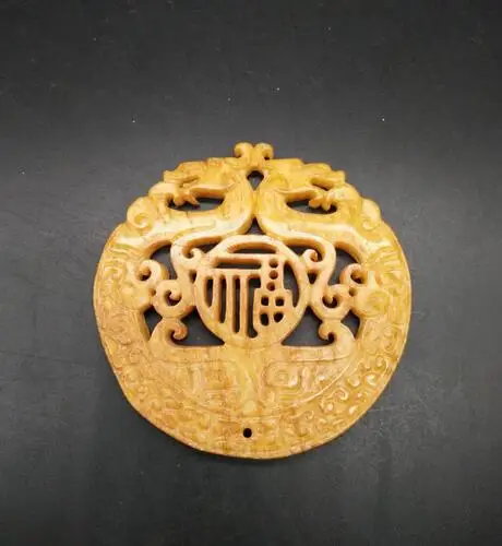 Бесплатная доставка Синьцзян китайская старая ручная работа вырезанная желтая