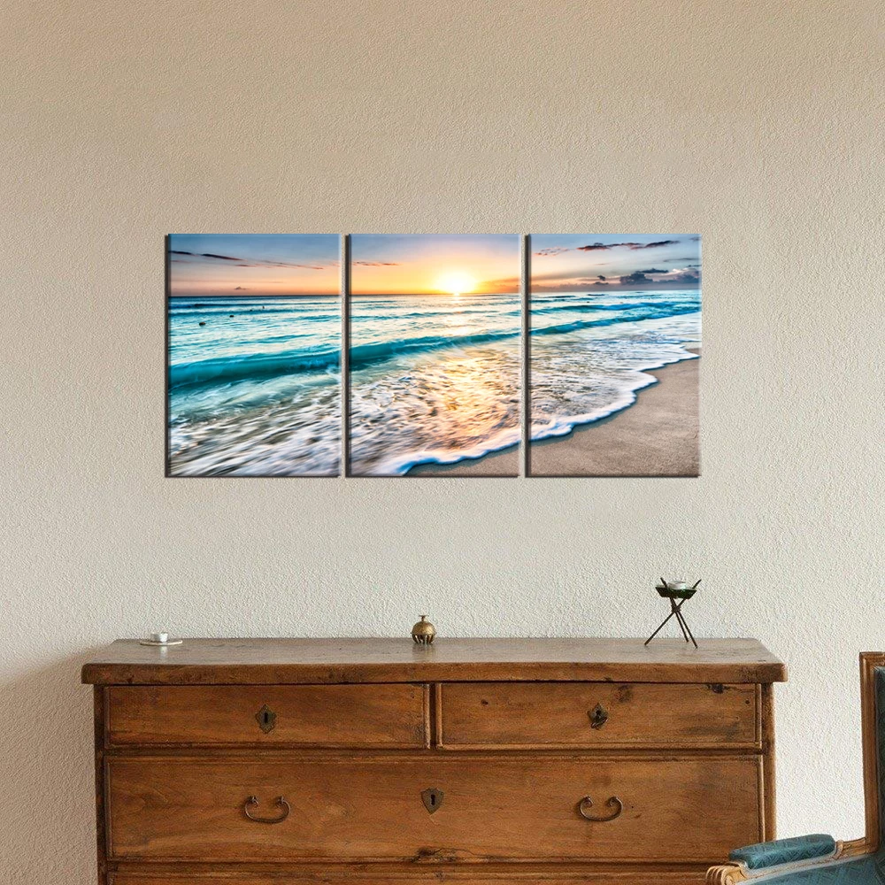 Холст печатные изображения HD Wall Art Рамки комплект из 3 предметов морской Картины
