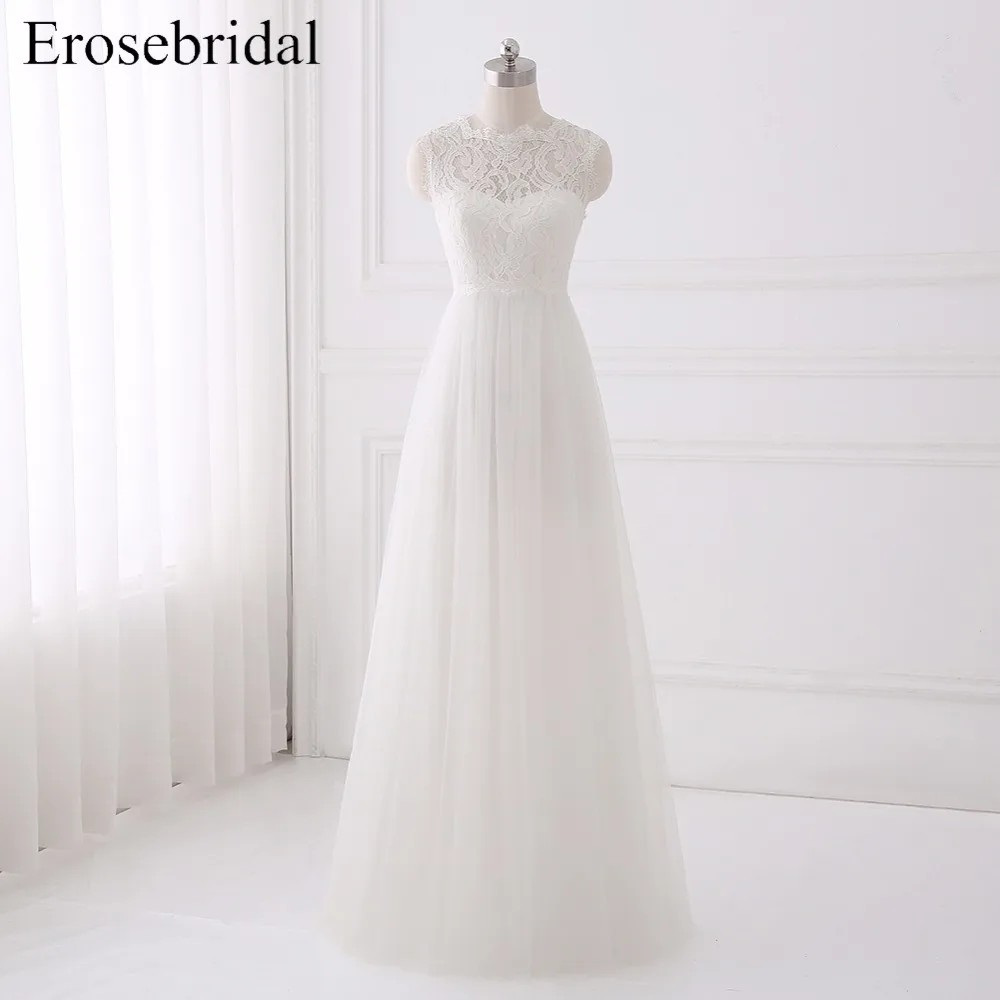2018 богемное свадебное платье es Erosrbridal простое трапециевидной формы кружевной лиф