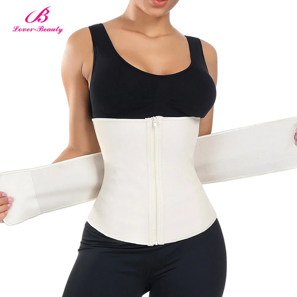 Lover Beauty Latex Waist Trainer Body Shaper Women Corsets with Zipper Shapers Cincher Corset Top Slimming Belt A | Женская одежда