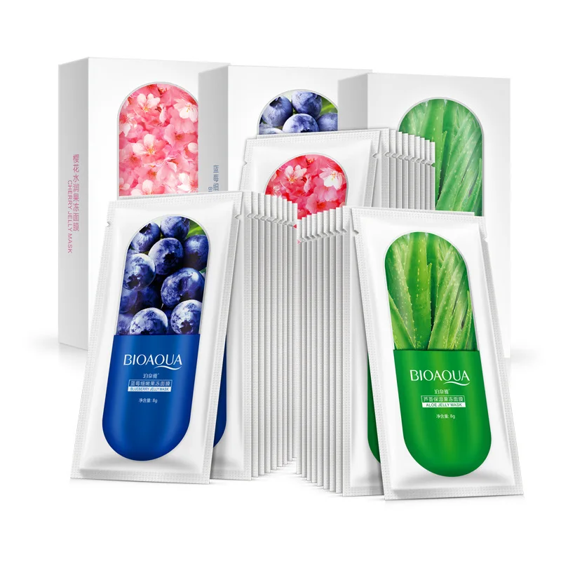 Bioaqua натуральных растений желе маска для лица увлажняющий Отбеливание Лечения