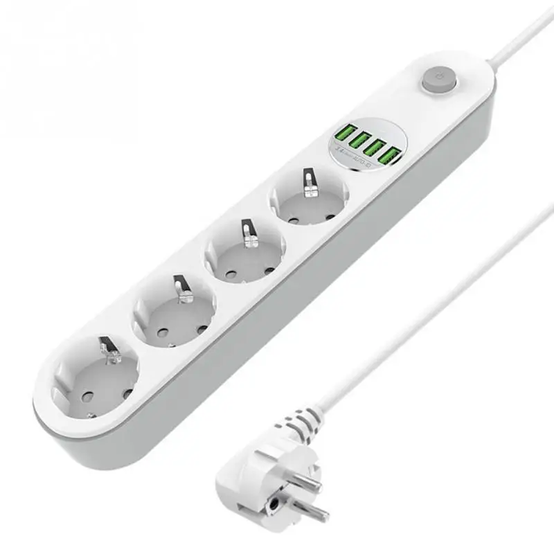 Умная USB Розетка с розеткой, штепсельной вилкой, переключатель перегрузки, защита от перенапряжения с 3/4 розеткой, 3/4 портом, USB зарядное устройство