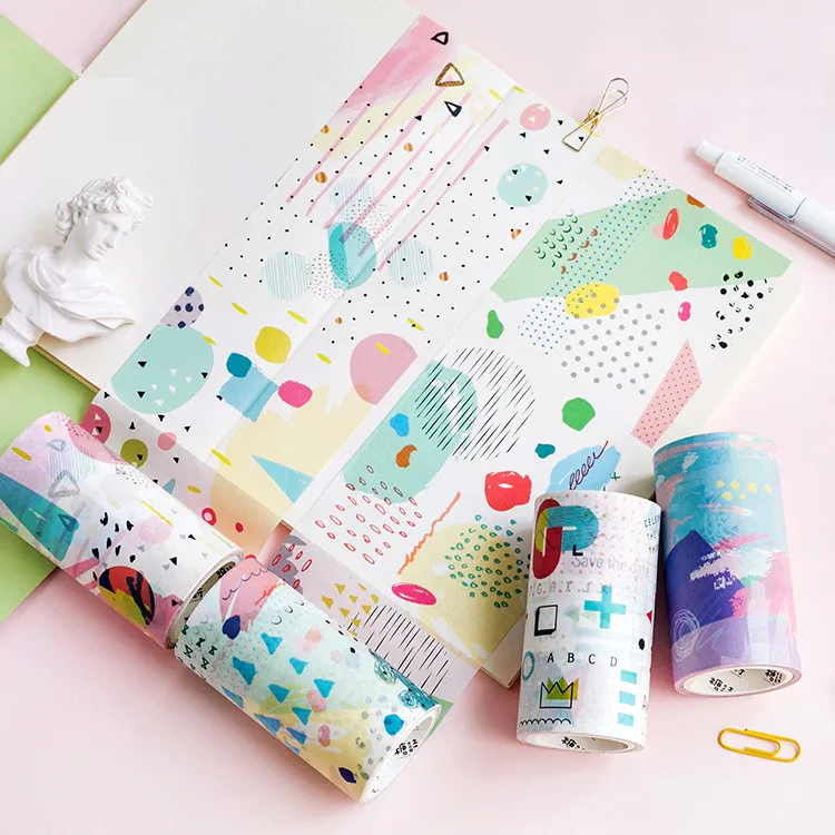 80 мм широкая свежая и милая цветная мировая лента для декорации washi DIY планер