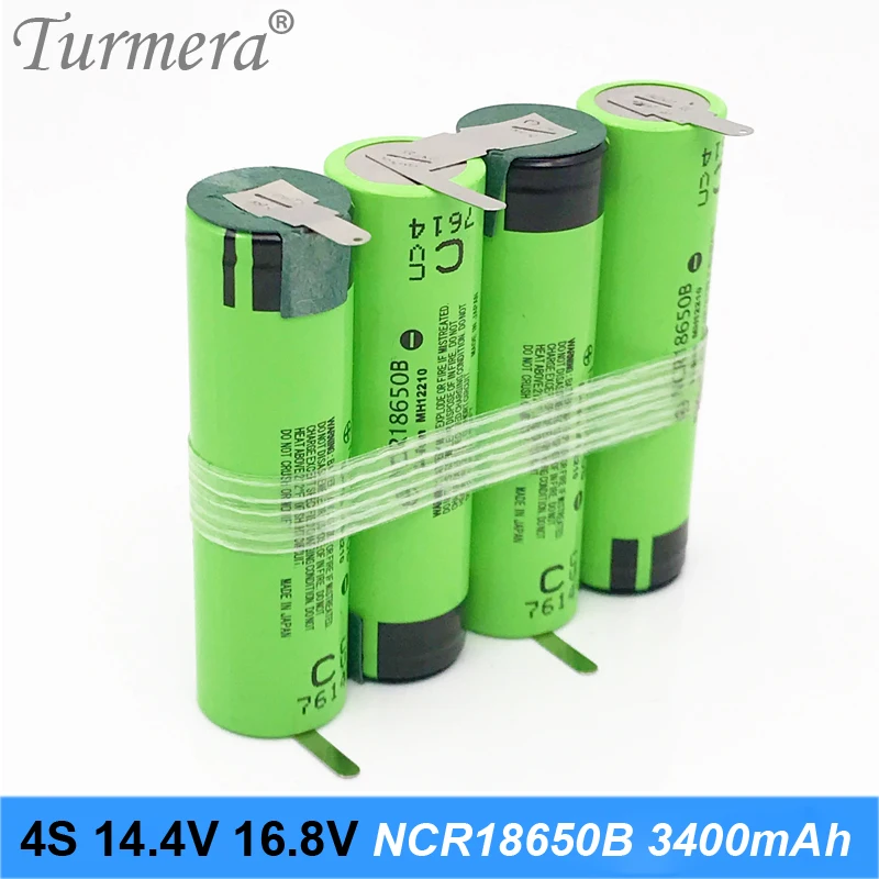 4S аккумулятор 18650 в упаковке ncr18650b 3400 мАч 16 8 14 4 В сварочный припой Аккумулятор для