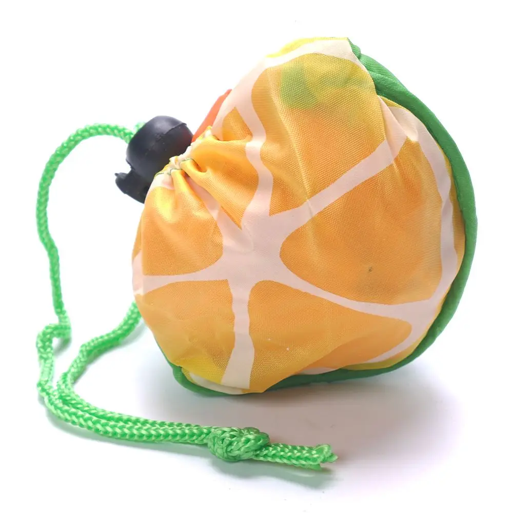 

ISKYBOB 1pc Orange Waterproof Folding Shopping Bag Eco Foldable Reusable Handbag