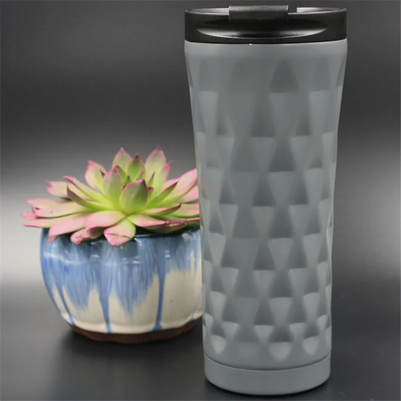 Модная Изолированная Чашка 500 мл из нержавеющей стали кофейный термос кружка