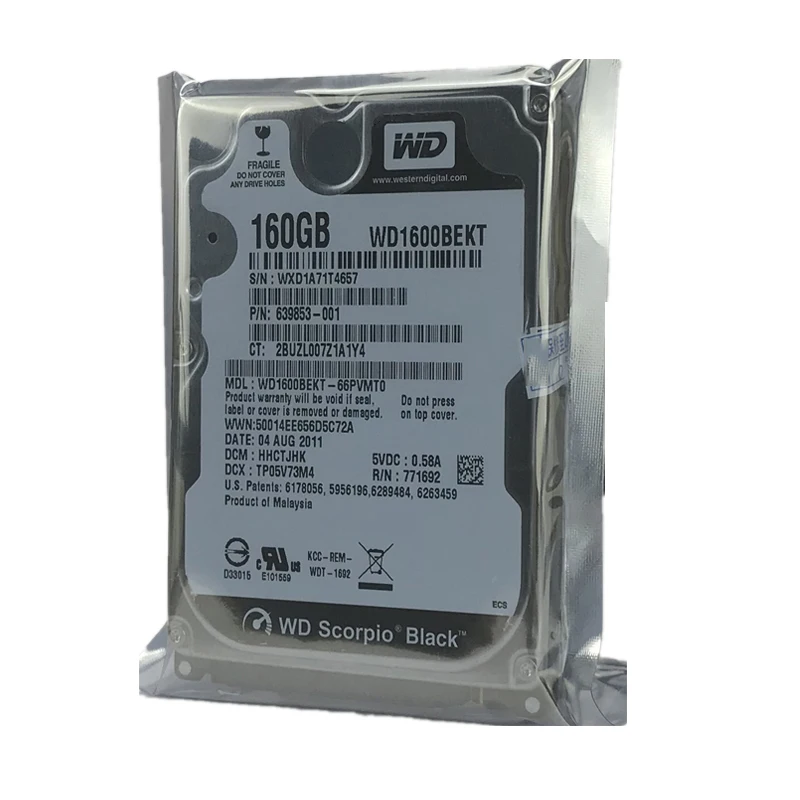 WD черный 160 Гб 2 5 &quotSATA II внутренний жесткий диск HDD HD Жесткий 16 м 9 мм 7200 об/мин для